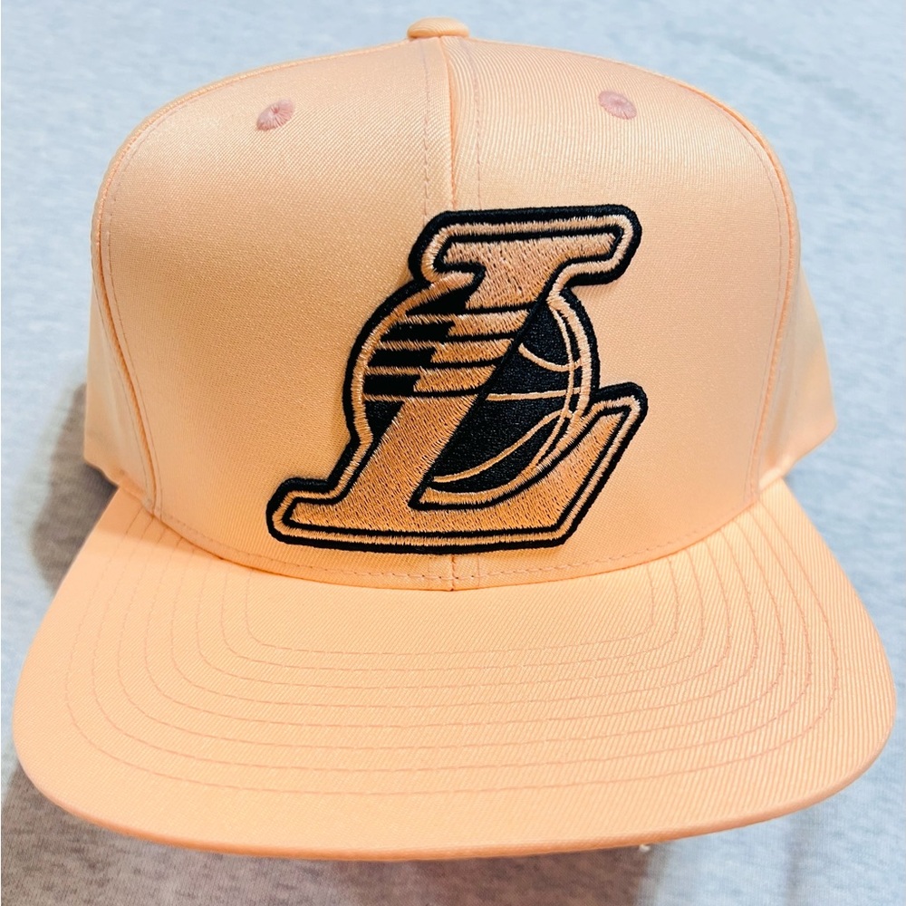 New Mitchell & Ness Los Angeles Lakers Summer Hat Orange Adjustable Snapback Hat